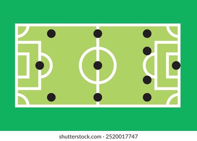 Icono de campo de fútbol o fútbol, ilustración de diseño de Vector de ícono plano de tácticas de fútbol 4-3-3. 