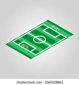 Football and soccer field isometric icon. Football and soccer sport symbol. 3d design. Stock - Vector illustration