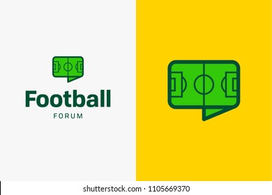 Football soccer field logo. Editable vector logo design. 