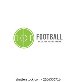 Football soccer field logo. Editable vector logo design.