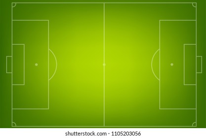 Football soccer field stadium vector isolated, european, green field