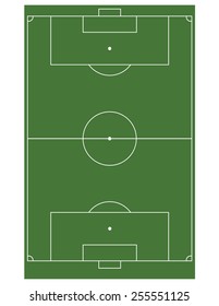 Football soccer field stadium vector isolated, european, green field