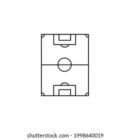 Football soccer field vector illustration. Coach table for tactic presentation for players. Sport strategy view. editable stroke for glyph