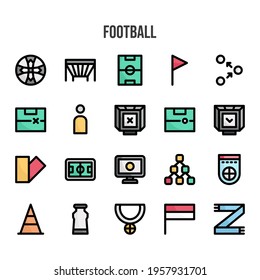 football and soccer fill line style icon