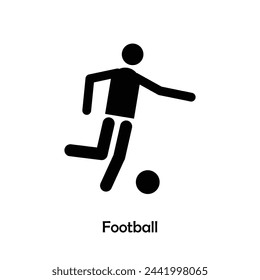 Football Soccer flat black icon vector isolated on white background. Olympic Sports.