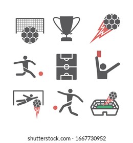 Football Soccer Flat icon. Vector signs for web graphics