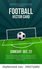  Football, soccer flyer, poster design, sports invitation vector editable template.Ball with football pitch and post background - Shutterstock ID 1965716602