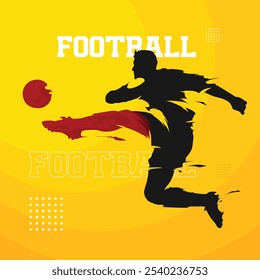 football soccer flying kick silhouette
