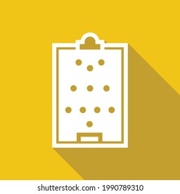 Football or Soccer Formation Board Vector icon in Solid Long Shadow Style. Clipboard for soccer player formation training media. Vector illustration icons can be used for apps, websites, or logo