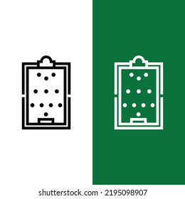 Football or Soccer Formation Board Vector icon in Outline Style. Clipboard for soccer player formation training media. Vector illustration icons can be used for apps, websites, or part of a logo.