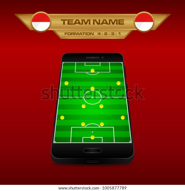 Football Soccer Formation Strategy Template Perspective Stock Vector Royalty Free