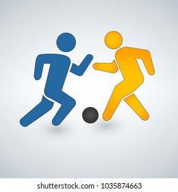 football or soccer game with players icon vector illustration Isolated on white.