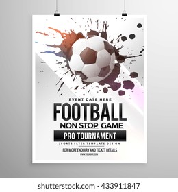 Football Soccer Game Tournament Flyer Brochure Template