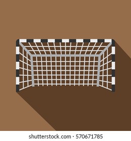 Football or soccer gate icon. Flat illustration of football or soccer gate vector icon for web   on coffee background