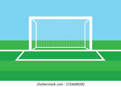 Football soccer goal field background