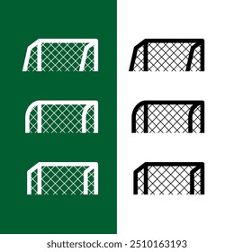 Football (soccer) goal icon. Attribute and symbol of the game of football. Gates with a net, the place of the goalkeeper's game.