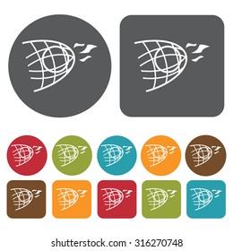 Football Soccer goal icons set. Vector Illustration eps10. 