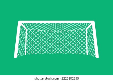 Football or soccer goal - isolated on a green background - vector illustration