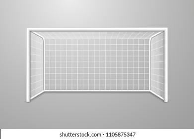 Football soccer goal realistic sports equipment. Football goal with shadow. Vector illustration. Eps 10.