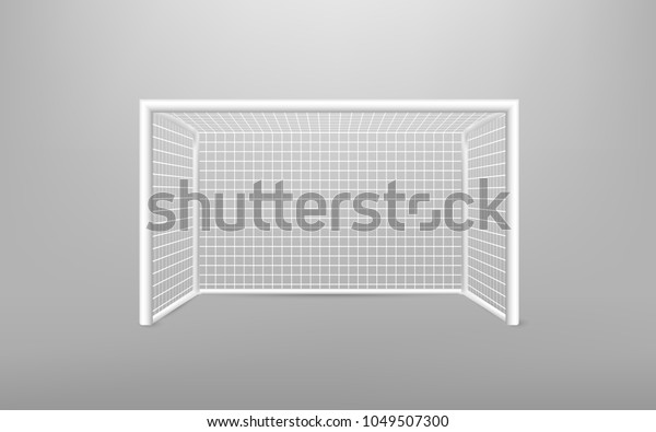 サッカーのゴールのリアルなスポーツ用品 影とサッカーのゴール 透明な背景に ベクターイラスト Eps10 のベクター画像素材 ロイヤリティフリー