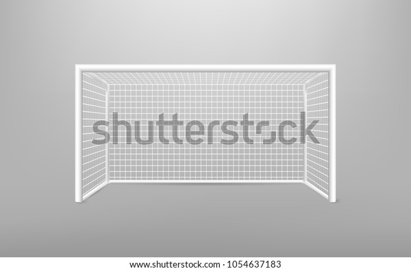 Football soccer goal realistic sports equipment. \
Football goal with shadow. isolated on transparent background.\
Vector illustration. Eps\
10.