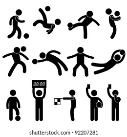 Football Soccer Goalkeeper Referee Linesman Icon Symbol Sign Pictogram