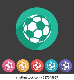 Football, soccer icon flat web sign symbol logo label