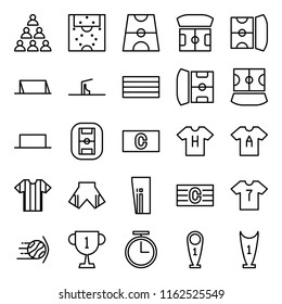 Football or soccer icon set in line version. Vector icon.