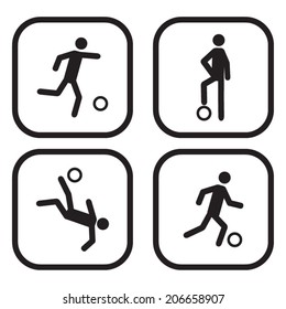 Football or soccer icons set