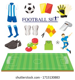 Football (soccer) item illustration set