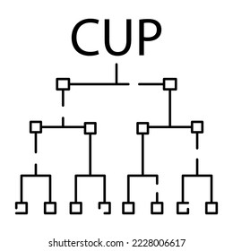 Football or soccer line icon. World cup championships and tournament. Football Elements chart