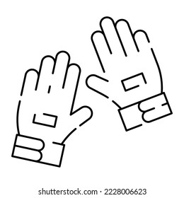 Football or soccer line icon. World cup championships and tournament. Vector line soccer goalkeeper gloves icon