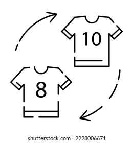 Football or soccer line icon. World cup championships and tournament. Soccer sports player change line icon