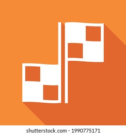 Football or Soccer Linesman Flag icon in Solid Long Shadow Style. The linesman is the assistant referee in the field. Vector illustration icons can be used for applications, websites, or logo