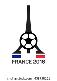 Football or soccer  logo. Eiffel Tower Logo Paris. Icon design. Vector Illustration. The concept of soccer logo, symbol, sign.