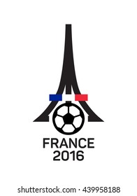 Football or soccer  logo. Eiffel Tower Logo Paris. Icon design. Vector Illustration. The concept of soccer logo, symbol, sign.