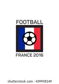 Football or soccer  logo. French tricolor. The concept of soccer logo, symbol, sign.