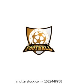 Football or soccer logo icon for team or club trainning and competition