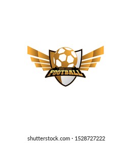 Football or soccer logo icon for team or club trainning and competition