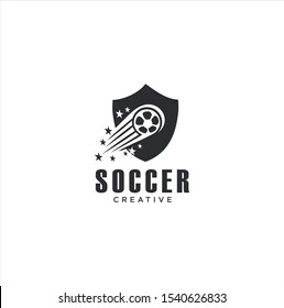 Football Soccer Logo Sport Design with a White background . Ball Logo Vector Stock