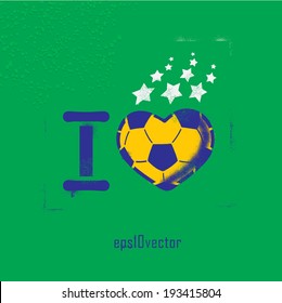 Football (soccer) love vector stencil. template graffiti on a wall. streetart