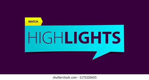 Football or Soccer match highlights banner on purple background. Sport news Banner template design. Vector illustration.