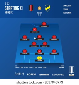 Team Brazil Soccer Jersey Or Football Kit With Match Formation Tactic  Infographic. Football Player Position On Football Pitch And Stadium Map  Vector Illustration. Royalty Free SVG, Cliparts, Vectors, and Stock  Illustration. Image