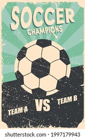 Football Soccer Match Vintage Poster