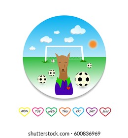 The football or soccer mate reminder note, Vector illustration