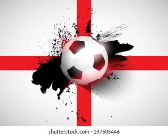 Football / soccer on a grunge England flag background