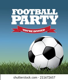 Football Soccer Party Invitation Eps10 Vector