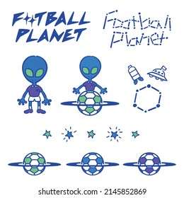 Football (soccer) planet illustration set -vector-