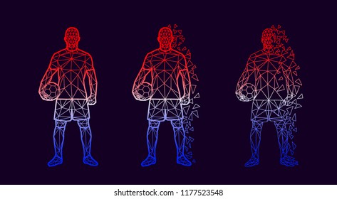 Football, Soccer player / football player abstract design particles