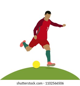 Football soccer player in action